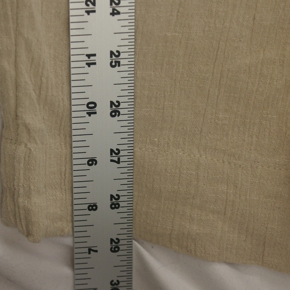 Free People Wide Leg Gauze Pants Beige Tan Crossover Waist Smocked Back Boho NEW - Picture 6 of 16